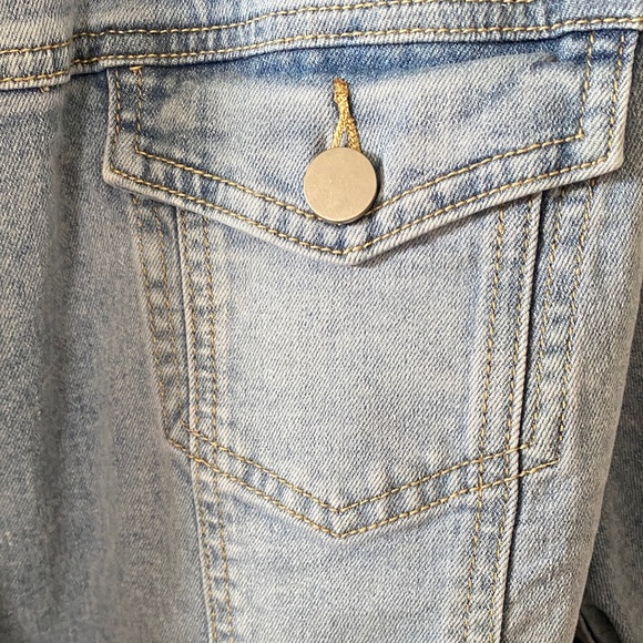 Avenue Light Blue Denim Jean Jacket - Picture 3 of 9